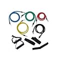 Set of 5 NEW Premium Latex Power Resistance Bands Tubes Cords w/ free Door Anchor, Storage Bag and Exercise Instructions