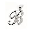 INITIAL PENDANT W/CZ STERLING SILVER .925 Letter B
