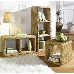Regal, 2 F�cher, Wasserhyazinthe auf Holzrahmen, zum individuell