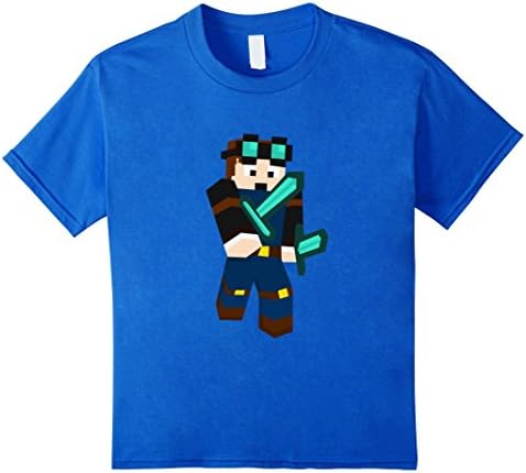 Kids The Diamond Minecart T-Shirt DAN TDM Youtuber tee 10 Royal Blue