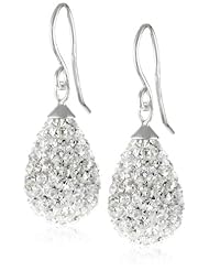 Sterling Silver Crystal Hanging Tear Drop Earrings