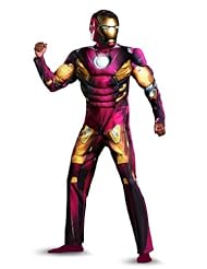 Apparel: Disguise Marvels Avengers Movie Iron Man Mark 7 Avengers Classic Muscle Adult Costume, Red, X-Large/(42-46) - Disguise