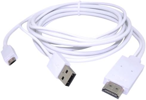 VicTec MHL To HDMI HDTV Adapter Cable AV TV Video Cable With USB Charger For Galaxy S1 S2 S3 S4 S5 Note 1 Note 2 Note3-White