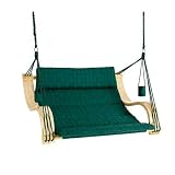 Green Double Basket Weave Outdoor Hanging Lounger Chair