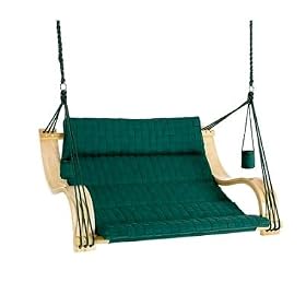 Green Double Basket Weave Outdoor Hanging Lounger Chair by visiondecor Furniture