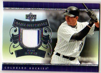 Buy 2007 Upper Deck Todd Helton Game Used Jersey Baseball Card by Upper Deck
