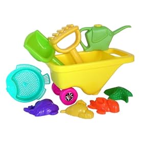 Two Wheeled Cart Sand Toy Set (9 Pcs. Set)