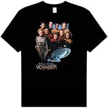 Star Trek VOYAGER CREW Awesome Adult Black T-shirt
