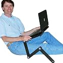 Omax - Comfylap Adjustable Laptop Table with Cooling Fans Portable Computer Desk Bed Tray Book Stand Multifuctional & Ergonomics design dual layer tabletop up to 17 3/4"