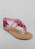 Zipper Ruffle Design Thong Sandal