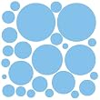 72 Cool Blue Wall Dots Peel and Stick Wall Art