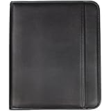 Samsill Professional Padfolio with Zippered Closure, Letter Size Writing Pad, Interior 10.1 Inch Tablet Sleeve, Black