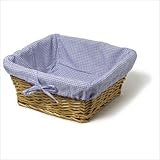 Burlington Baby Large Willow Basket Set in Honey with Blue Gingham Liner 31 ....