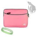 Baby Pink Amazon Kindle DX Carrying Sleeve With Extra Pocket + White Rapid Kindle DX Car Charger + Live*Laugh*Love Wrist Band!!! (Kindle DX Not Included)