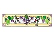Hummingbirds Horizontal Art Glass Panel Wall Hanging Suncatcher 10 x 42