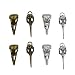 Julie Wang 40pcs Mixed Bronze Silver Raven Skull Bird Head Skeleton Theme Charm Pendant