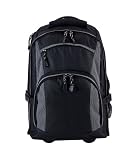 Single Handle Rolling College Laptop Computer Backpack (Black)