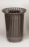 Howard Americana 24 gallon 1' 'x3/8' ' Steel Slats Open Top Architectual Bronze Waste Receptacle MI24ABZ