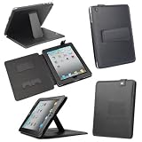 Black Leather Stand / Case For iPad2 Apple NEW Latest Generation iPad 2 (All Models)