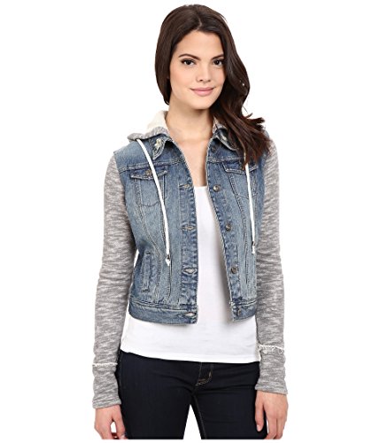 [ステットソン] Stetson レディース Stretch Denim Hood Jacket w/ Knit Sleeves スーツ [並行輸入品]