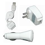 Premium 3-in-1 USB Data & Charging Kit for iPhone 3G, Nano 4th Gen and iTouch 2nd Gen