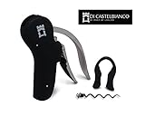 Di Castelbianco Best Wine Opener Gift Set- Bonus Includes Foil Cutter And Corkscrew Replacement - Black Automatic Best Rabbit Style Bottle Screwpull