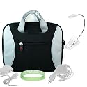 Amazon Kindle DX 2-Tone Tag Series Carrying Case ( Black - Silver ) + White Rapid Kindle DX Car Charger + White Kindle DX Wall Charger + White Ebook Reader LED Light + Live*Laugh*Love Wrist Band!!! (Kindle DX Not Included)