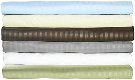Great Quality Satin Dobby Stripe Sheet Sets Non Iron and Wrinkle Free 6 Colors 4 Sizes Available (King, Sage)