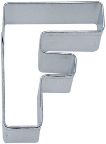 Alpha Numbers OTBP Letter F Cookie Cutter 3 Inch –Tin Plated Steel Cookie Cutters - Letter F Cookie Mold