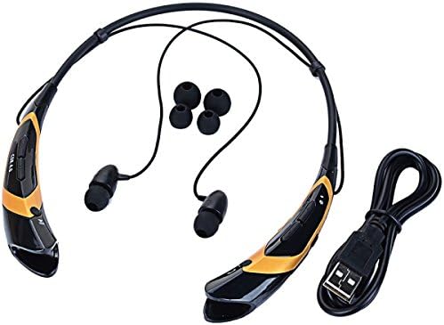 Universal Wireless Headphone Bluetooth 4.0 Music Stereo Headset Vibration Neckband Transformer Style yellow
