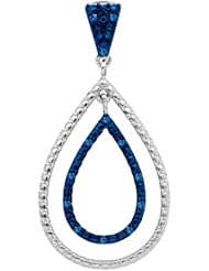 0.10CTW-DIA BLUE DIAMOND PENDANT