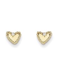 MadiK® Kids 14k Yellow Gold Polished Heart with CZ Post Stud Earrings