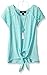 Amy Byer Big Girls' Tie Front Top with Lace Sleeves