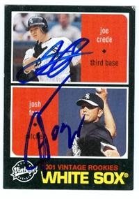 Joe Crede & Josh Fogg autographed baseball card (Chicago White Sox)2002 upper deck vintage
