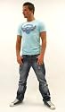 Top T-Shirt mit Nieten/Jeans James Jones Tuerkis (2791