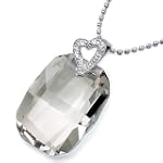 Pugster Mother's Day Gifts Beautiful Clear Crystal Clear Swarovski Crystal Oval Pendant Necklace