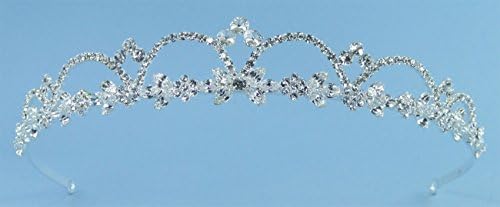 Elegant Wedding Bridal Tiara of Tiara of Austrian Rhinestone Arches with Triple Marquise Rhinestone Accent in the center for Wedding, Prom, Quinceañera or Other Special Events #90FEcs