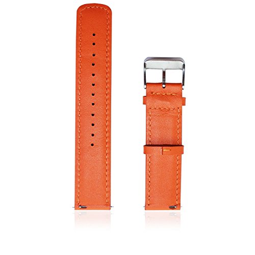 Nogis Samsung Leather Watch Strap Bracelet Wristband Watchband for Samsung Galaxy Gear 2 R381 R382 R380; Lg G Watch W100/w110 Buckle Strap Type Watch Strap for Samsung Galaxy Gear 2 (Samsung Band LG Band Leather Orange 1pcs)