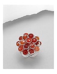 Semi GemStone Beads Ring In White Base