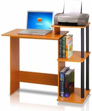 Furinno 11192 Efficient Home Laptop Notebook Computer Desk - Light Cherry/Black