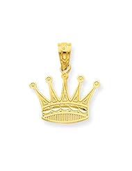 14k Yellow Gold Crown Pendant