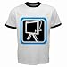 Men's Customized VINYL-READY BUSINESS OFFICE FLAT MONITOR TFT 100% Cotton White Ringer T-shirt