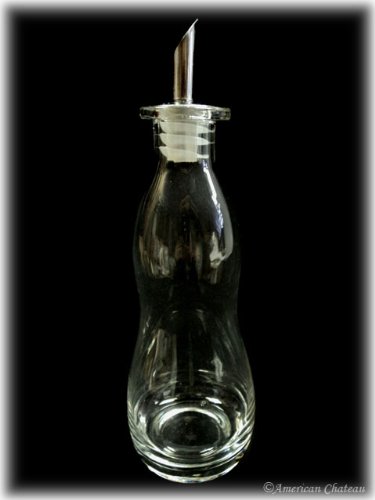 Wavy Glass Olive Oil Vinegar Bottle Drizzler Cruet