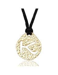 18k Gold Over Sterling Silver Initial K Stamped Circle Pendant