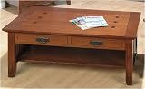 Jofran 036-1 Cocktail Table With 4 Drawers And Shelf - Veijo Brown Mission Oak Finish