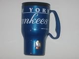 NEW YORK YANKEES 16 oz. Thermal Hot / Cold TRAVEL MUG with Snap-On Lid (includes a swivel opening)