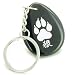 Lucky Wolf Paw Kanji Spiritual Amulet Black Onyx Wish Totem Gem Stone Keychain
