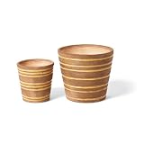 Buy Foreside 70396 Small Coastal Planters Round, Yellow, Set of 2 by Foreside