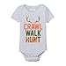 Crawl Walk Hunt Camo Hunter Deer Antlers Funny Cute Hunting Infant Baby Bodysuit