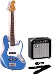 Bass Guitars item: SX SJB62 3/4 LPB + BA1565 STCA Short Scale Bass Package